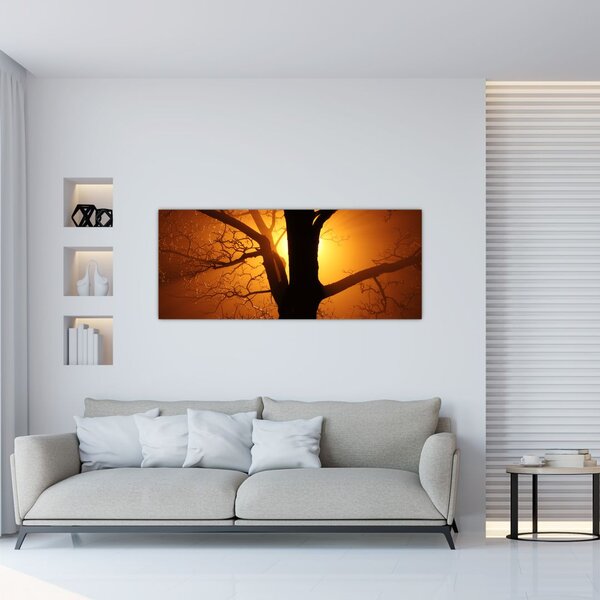 Slika drveta pri zalasku sunca (120x50 cm)