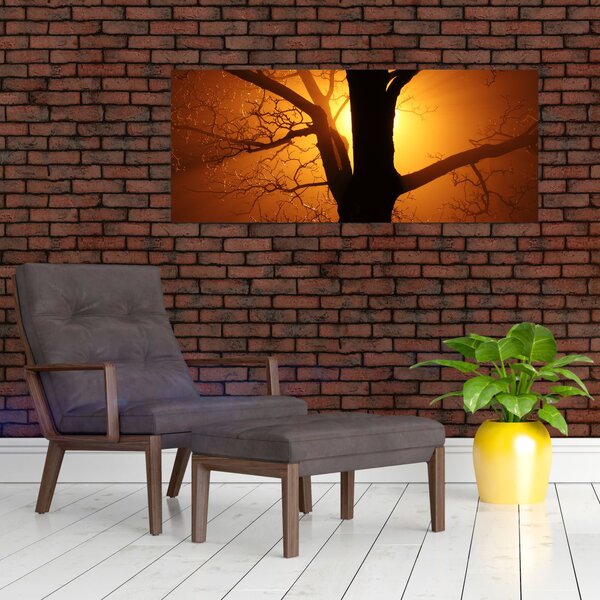 Slika drveta pri zalasku sunca (120x50 cm)
