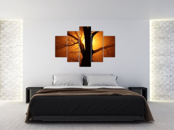 Slika drveta pri zalasku sunca (150x105 cm)