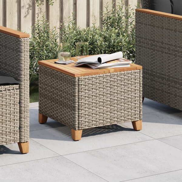 VidaXL Vrtni stol sivi 45 x 45 x 37 cm od poliratana i bagremovog drva