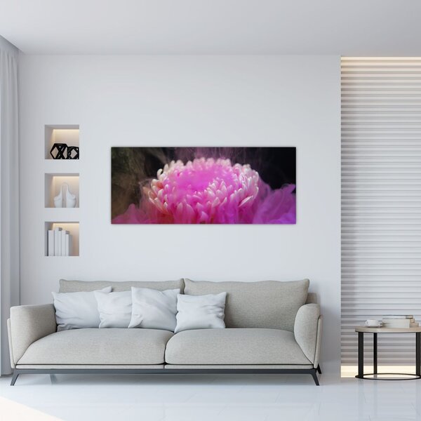 Slika cvijeta u ružičastom dimu (120x50 cm)