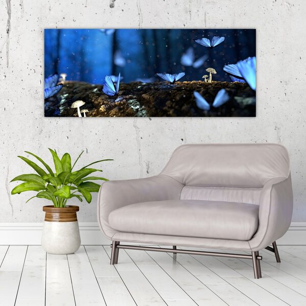 Slika plavih leptira (120x50 cm)