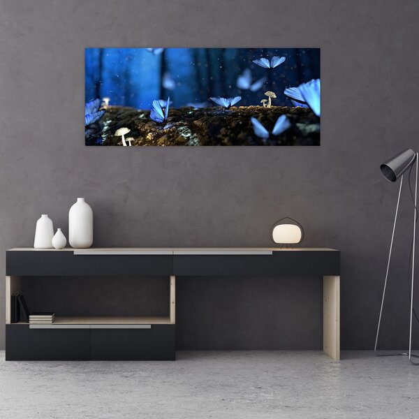 Slika plavih leptira (120x50 cm)