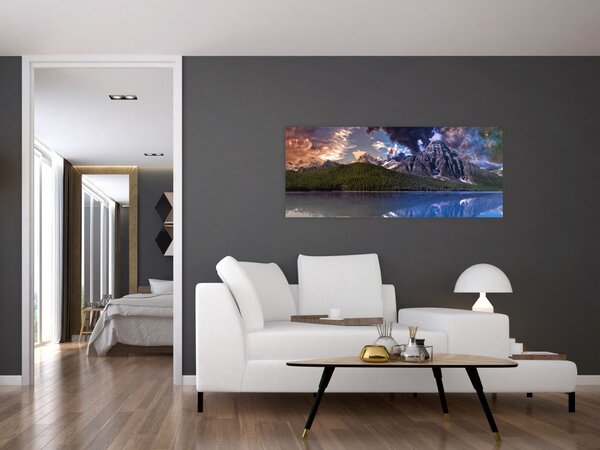 Slika jezera i planina (120x50 cm)
