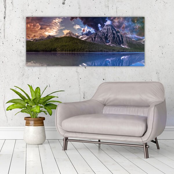 Slika jezera i planina (120x50 cm)