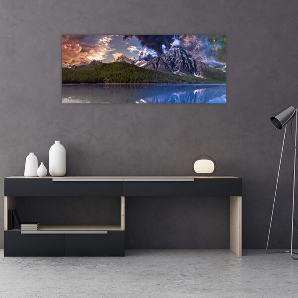 Slika jezera i planina (120x50 cm)