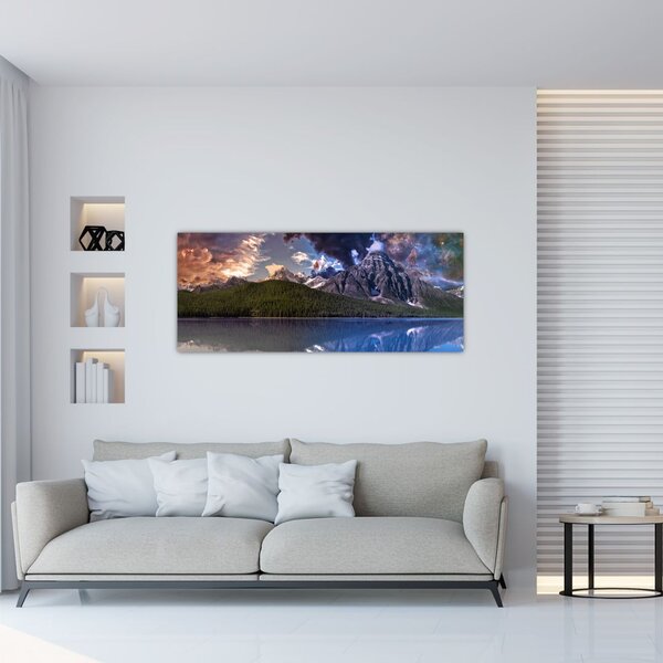 Slika jezera i planina (120x50 cm)