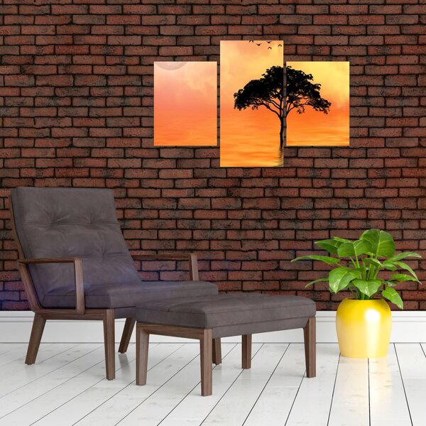 Slika drveta pri zalasku sunca (90x60 cm)