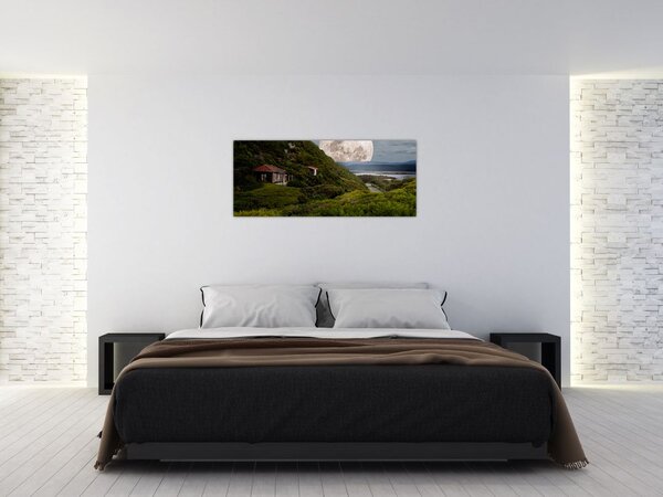 Slika krajolika s mjesecom (120x50 cm)