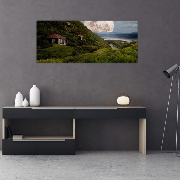 Slika krajolika s mjesecom (120x50 cm)