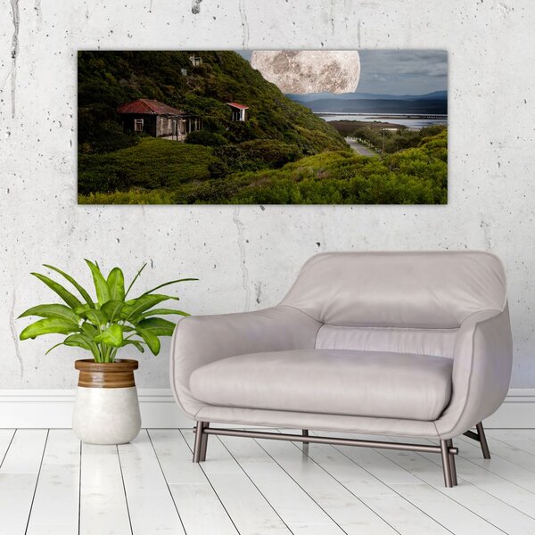 Slika krajolika s mjesecom (120x50 cm)
