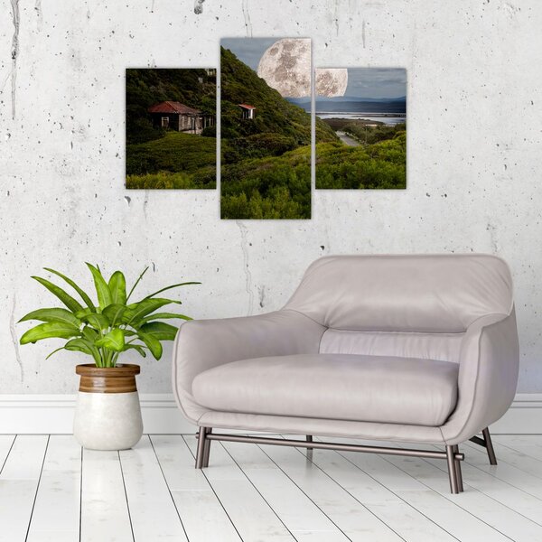 Slika krajolika s mjesecom (90x60 cm)