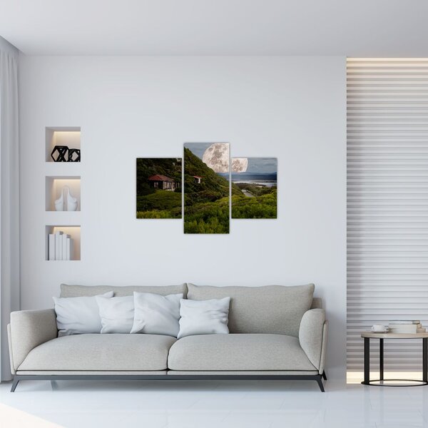 Slika krajolika s mjesecom (90x60 cm)