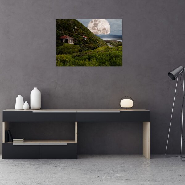Slika krajolika s mjesecom (70x50 cm)