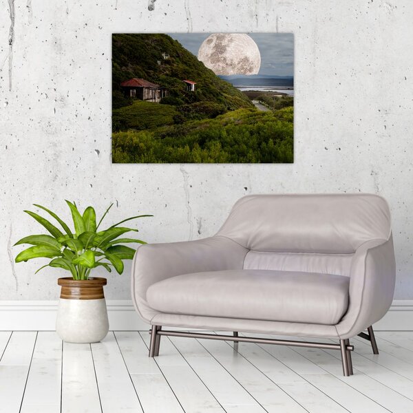 Slika krajolika s mjesecom (70x50 cm)