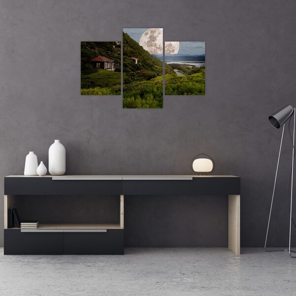 Slika krajolika s mjesecom (90x60 cm)