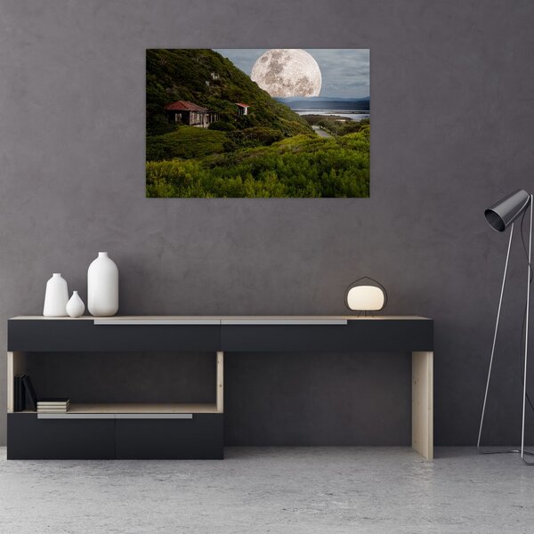 Slika krajolika s mjesecom (90x60 cm)