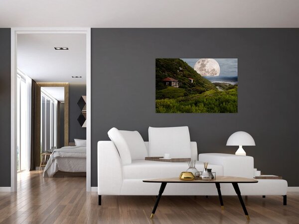 Slika krajolika s mjesecom (90x60 cm)