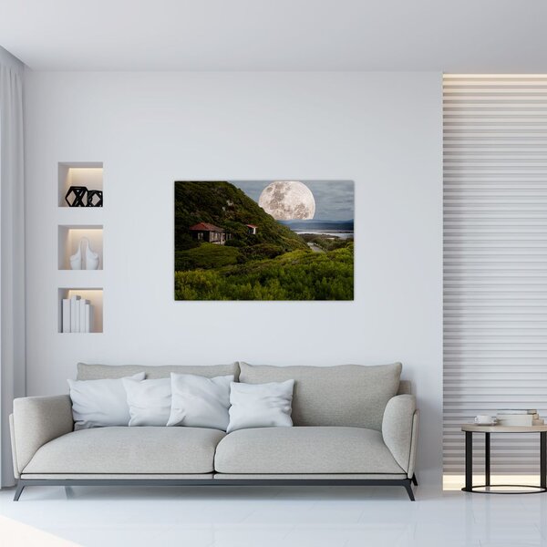 Slika krajolika s mjesecom (90x60 cm)