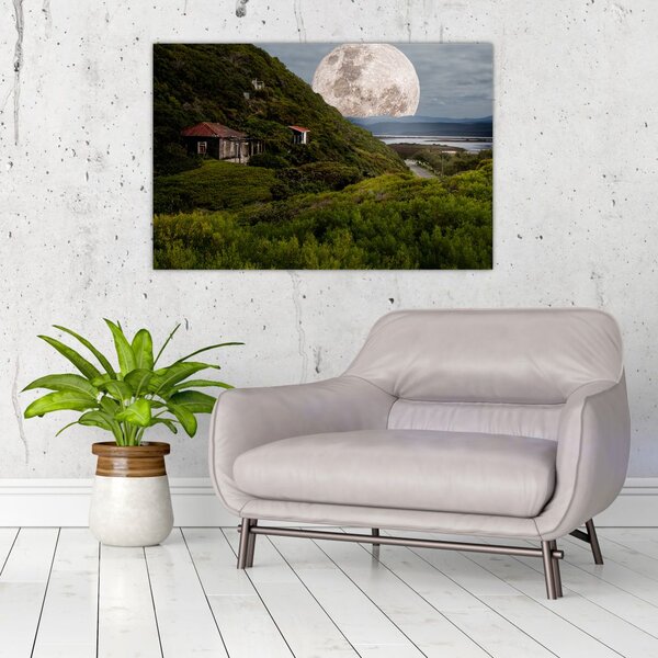 Slika krajolika s mjesecom (90x60 cm)