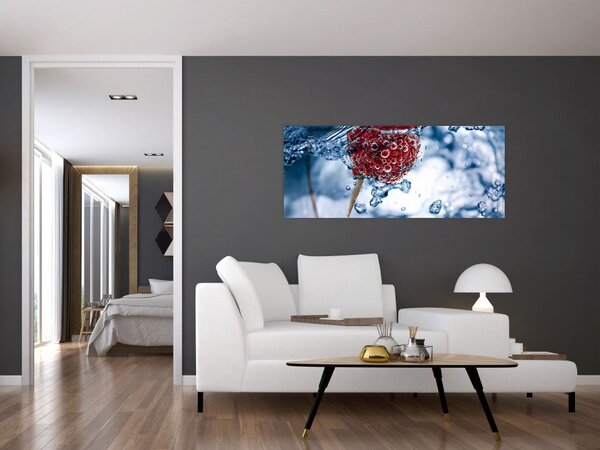 Slika - detalj maline u vodi (120x50 cm)