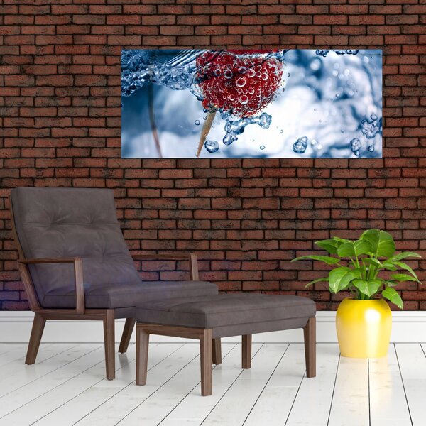 Slika - detalj maline u vodi (120x50 cm)