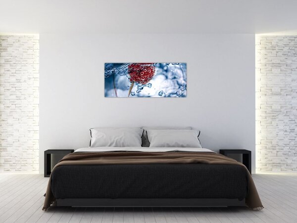 Slika - detalj maline u vodi (120x50 cm)