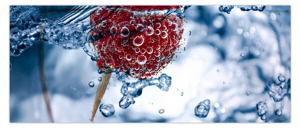 Slika - detalj maline u vodi (120x50 cm)