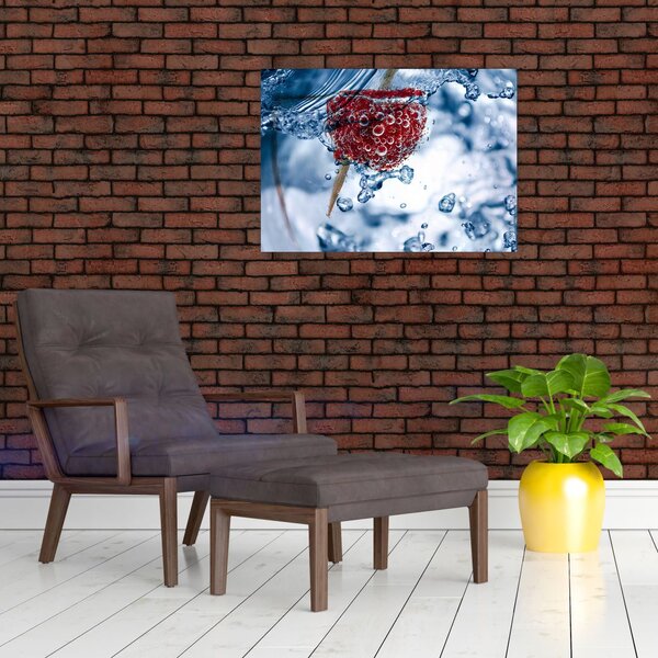 Slika - detalj maline u vodi (70x50 cm)