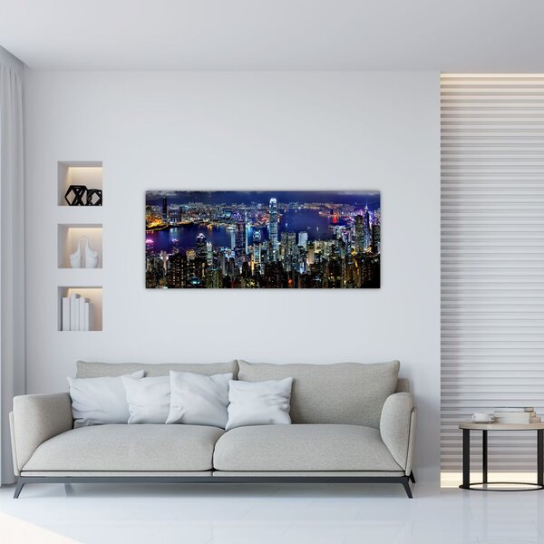 Slika noćnog grada (120x50 cm)