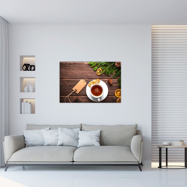 Slika - šalica s ukrasima (90x60 cm)