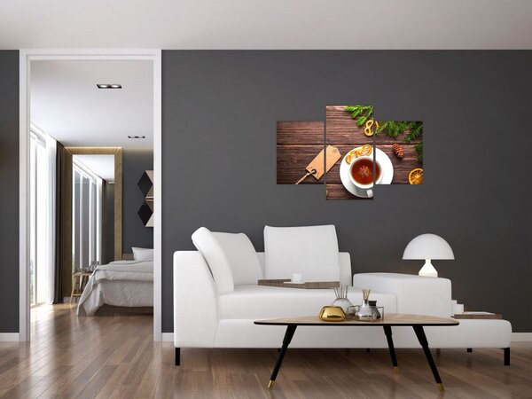 Slika - šalica s ukrasima (90x60 cm)