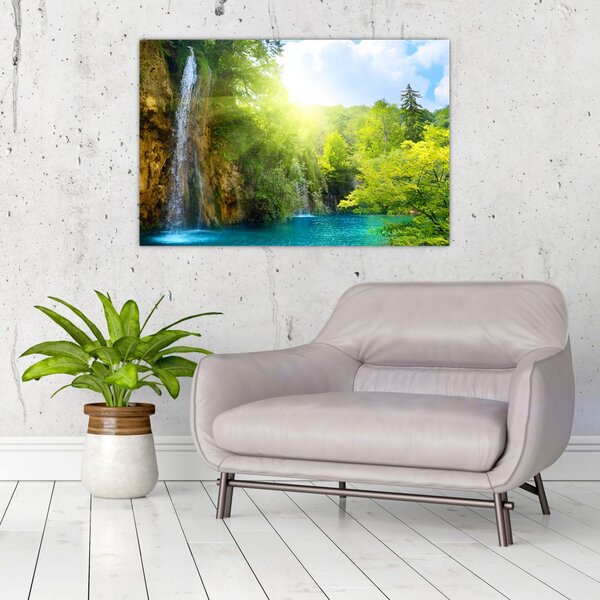 Slika - slapovi u prašumi (90x60 cm)
