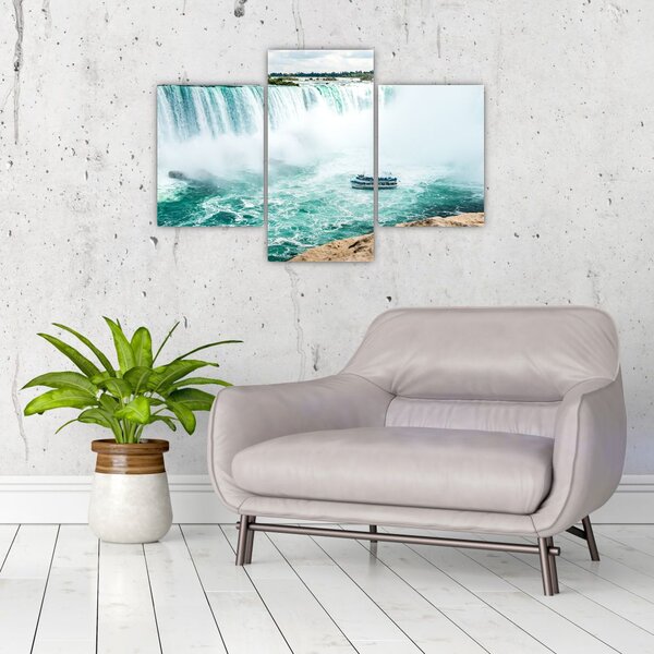 Slika slapova s ​​brodom (90x60 cm)