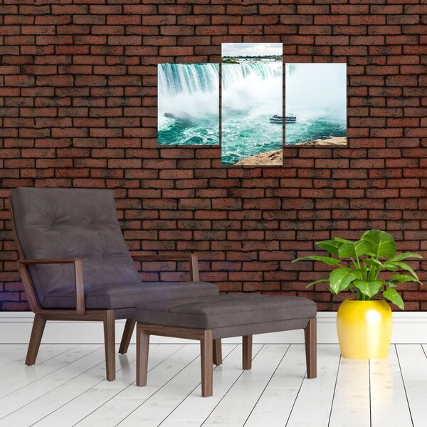 Slika slapova s ​​brodom (90x60 cm)