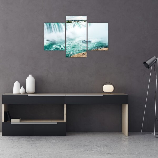 Slika slapova s ​​brodom (90x60 cm)