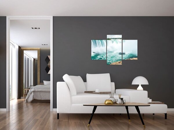 Slika slapova s ​​brodom (90x60 cm)