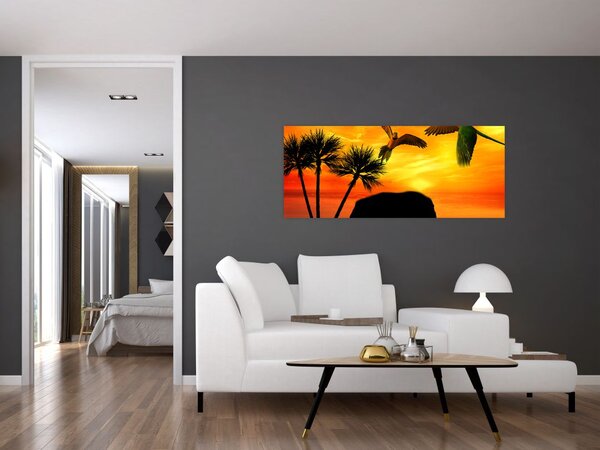 Slika - papige i slonovi (120x50 cm)