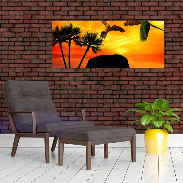 Slika - papige i slonovi (120x50 cm)