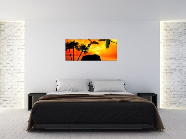 Slika - papige i slonovi (120x50 cm)