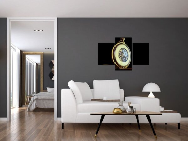 Slika zlatnog džepnog sata (90x60 cm)