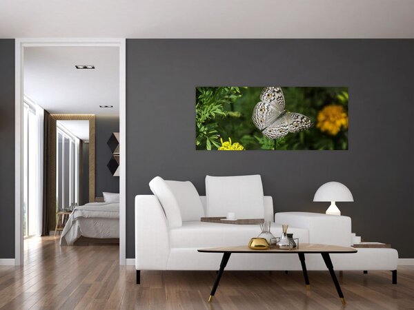 Slika - bijeli leptir (120x50 cm)