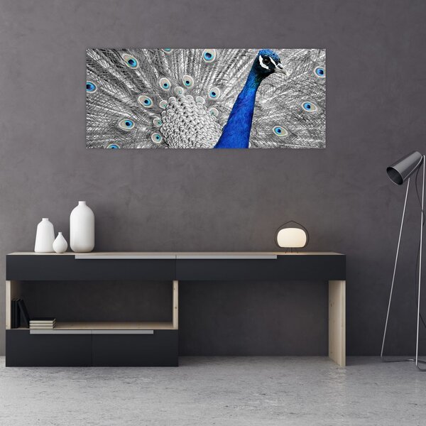 Slika - plavi paun (120x50 cm)