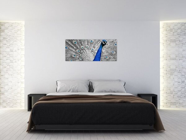 Slika - plavi paun (120x50 cm)