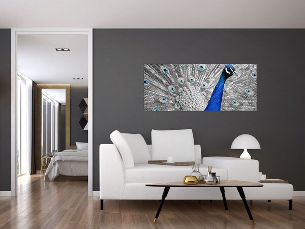Slika - plavi paun (120x50 cm)