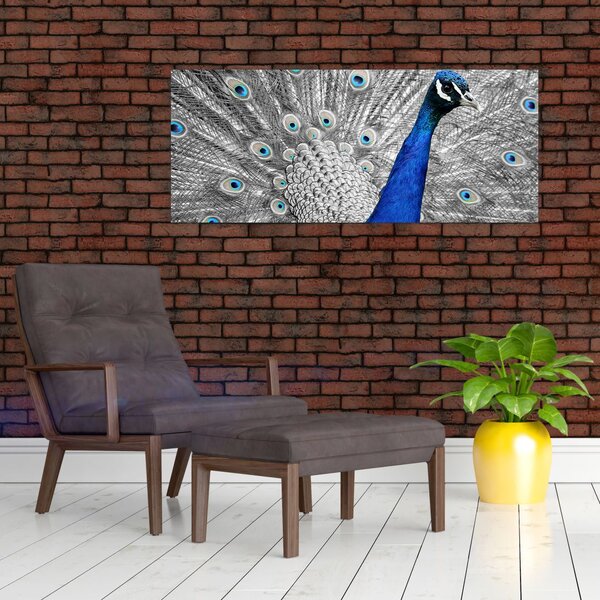Slika - plavi paun (120x50 cm)