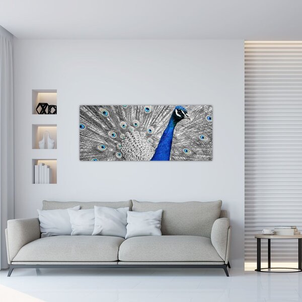 Slika - plavi paun (120x50 cm)