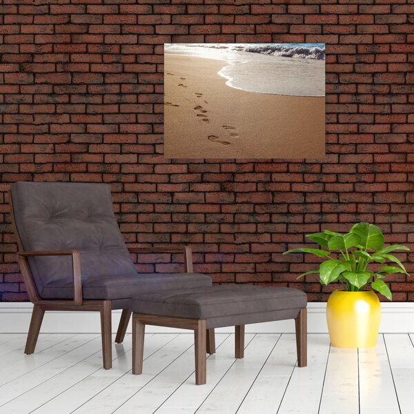 Slika - otisci stopala u pijesku i more (70x50 cm)