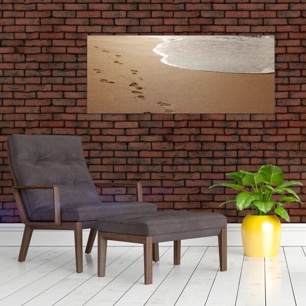 Slika - otisci stopala u pijesku i more (120x50 cm)