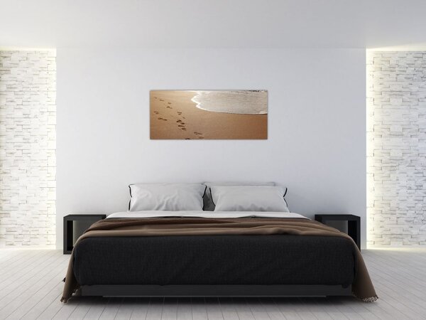 Slika - otisci stopala u pijesku i more (120x50 cm)